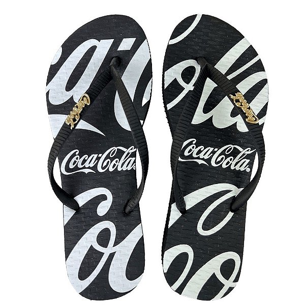 Chinelo Coca Cola Davis 24/25 Feminino Preto Preto