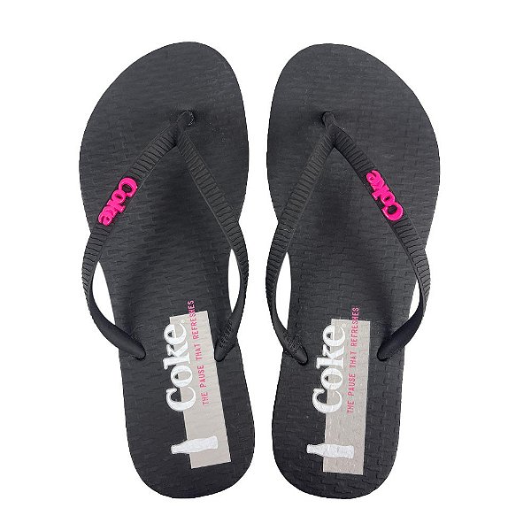 Chinelo Coca Cola Ophir 24/25 CC4390 Feminino Preto Preto