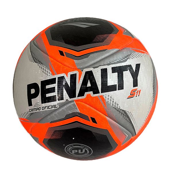 Bola Penalty Oficial Campo S11 RI XXV Cinza Preto Laranja