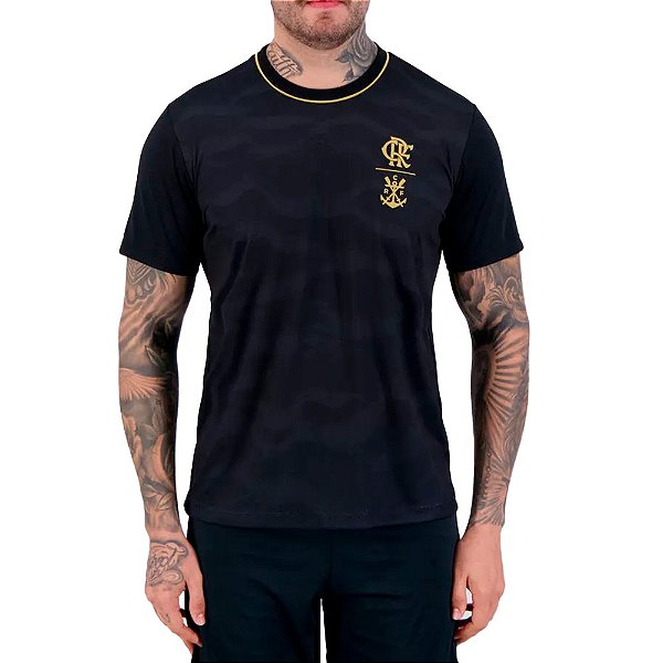 Camisa Braziline Flamengo Orla Masculina Preto Dourado