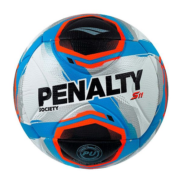 Bola Penalty Society 500 S11 R2 XXV Branco Preto Azul Coral