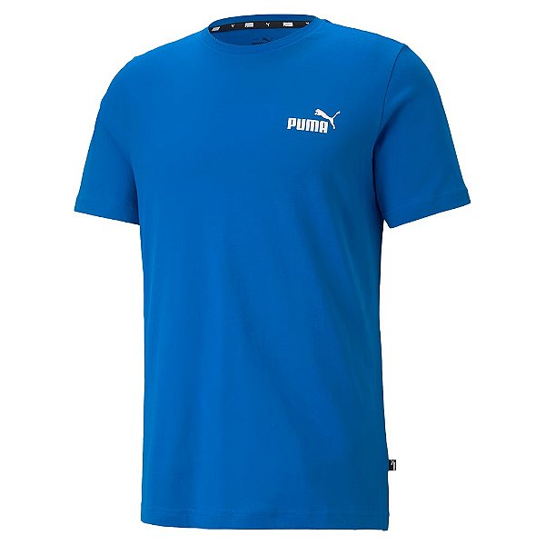 Camisa Puma Essential Small Logo Masculina Azul Branco