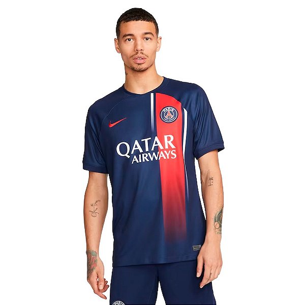 Camisa Oficial PSG I 23/24 Masculina Marinho Vermelho