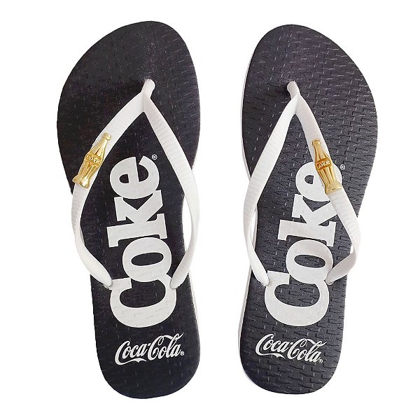Chinelo Coca Cola Coke Mix Color 24/25 Feminino Branco Branco