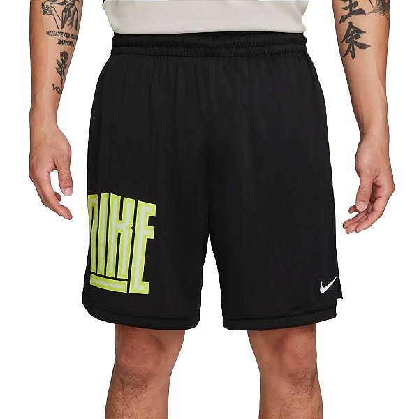 Bermuda Nike Shrt Asym Preto Verde Masculino