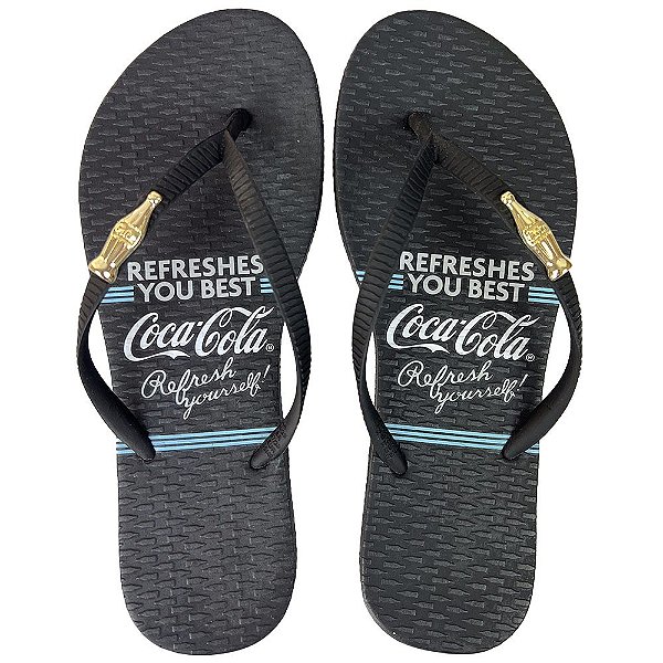 Chinelo Coca Cola Bluffs 24/25 CC4487 Feminino Preto Preto