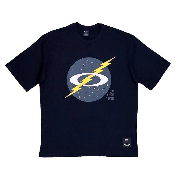 Camisa Oakley Space SS Tee Masculina Preto Amarelo Branco