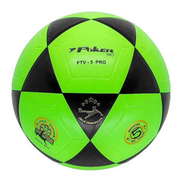 Bola Poker Futevôlei Rio Vulcanizada Verde Preto