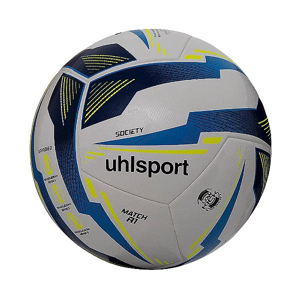 Bola de Futebol Society uhlsport Match R1 Branco/Azul/Amarelo