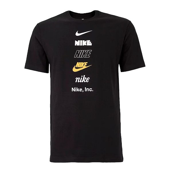 Camisa Nike Tee Club Logos Masculina Preto