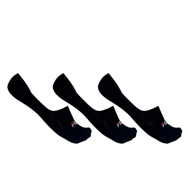 Kit Meia Fila Tripack Invisible C/3 Pares Preto