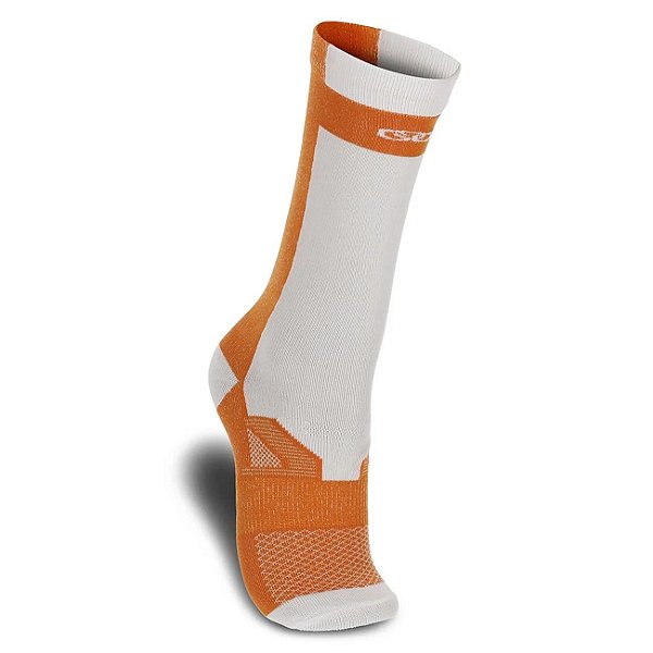 Meia Performance BPC Cano Médio Olympikus Laranja e Branco
