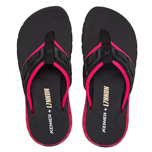 Chinelo Kenner Rakka Full Force L7nnon Unissex Preto Rosa