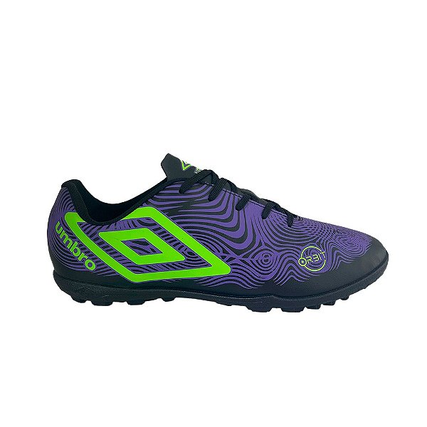 Chuteira Umbro Society Orbit Masculina Preto Roxo Verde