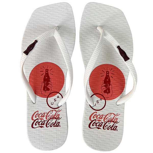 Chinelo Coca Cola USA Calor 24/25 CC4470 Feminino Branco Branco