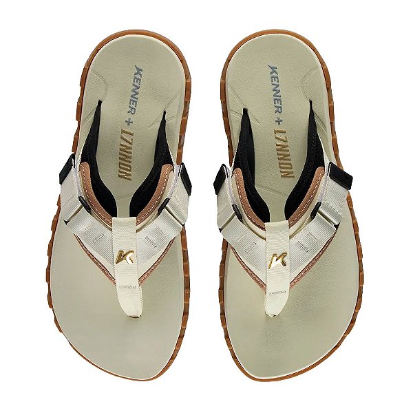 Chinelo Kenner Megah L7 Plus Unissex Bege Marrom