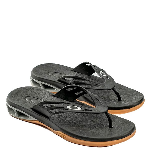 Chinelo Oakley Killer Point II Masculino Preto Cinza Caramelo
