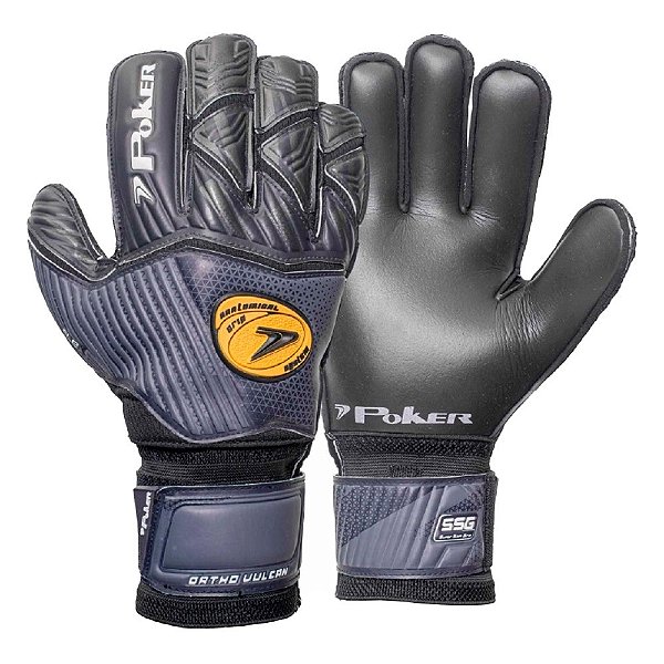 LUVA GOLEIRO POKER CAMPO PROFISSIONAL ORTHO VULCAN PTO/CH