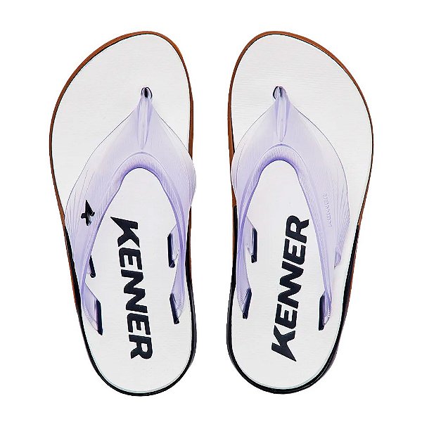 Chinelo Kenner X Level Unissex Branco Preto Marrom