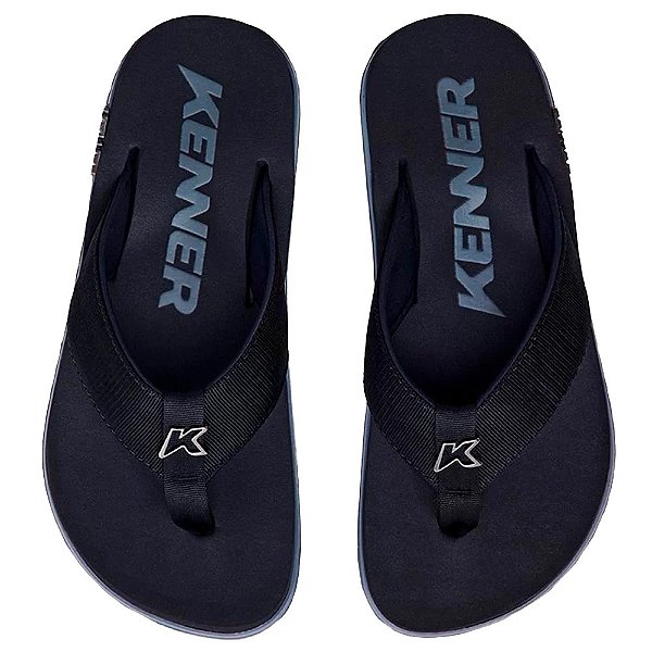 Chinelo Kenner Kivah TKS Unissex Preto Cinza