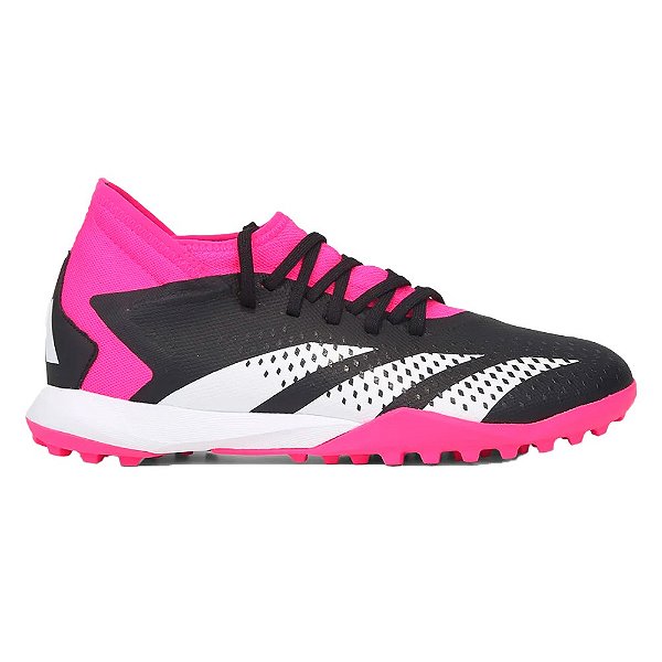 Chuteira Adidas Society Predator Accuracy.3 TF Masculina Preto Rosa