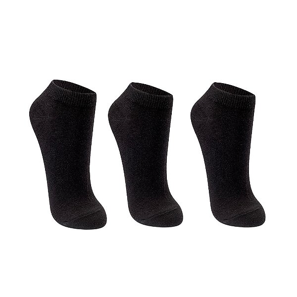 Meia Puket Sapatilha Tripack Preto 40-44