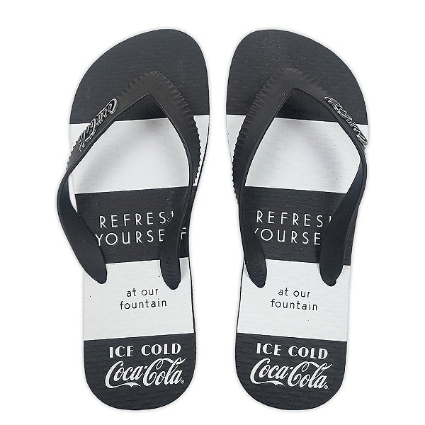Chinelo Coca-Cola Hull CC3939 Masculino Preto Preto