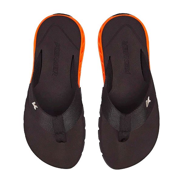 Chinelo Kenner Rakka Infantil Preto Laranja