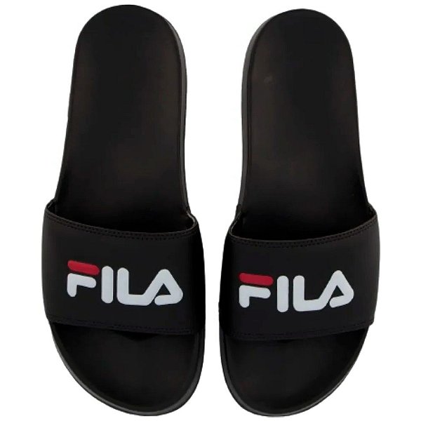 Chinelo Fila Drifter Basic Infantil Preto Branco Vermelho