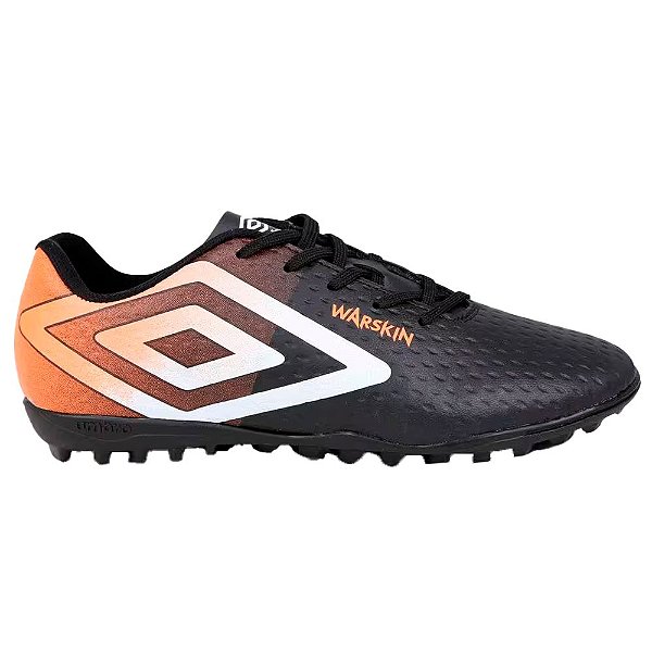 Chuteira Umbro Society Warskin Masculino Preto Coral Branco