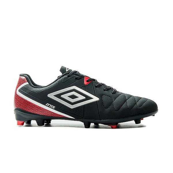 Chuteira Umbro Campo Attak Eternal Masculina Preto Vermelho