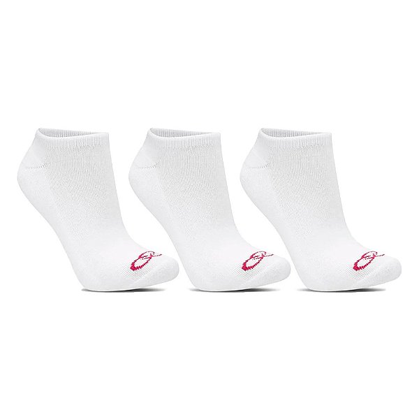 Kit Meia Olympikus C/3 Pares Cano Curto Feminina Branco