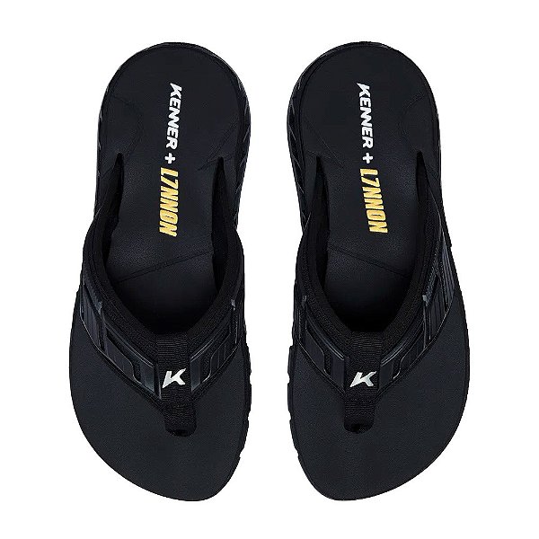Chinelo Kenner Rakka Full Force L7 Unissex Preto Preto