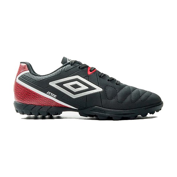 Chuteira Umbro Society Attak Eternal Masculina Preto Vermelho