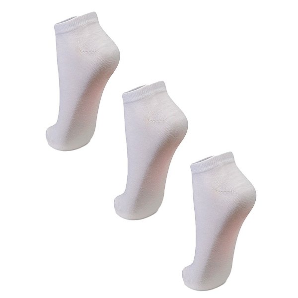Meia Puket Sapatilha Tripack Branco