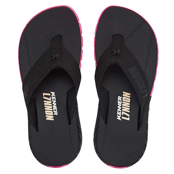 Chinelo Kenner Rakka L7nnon Unissex Preto Rosa
