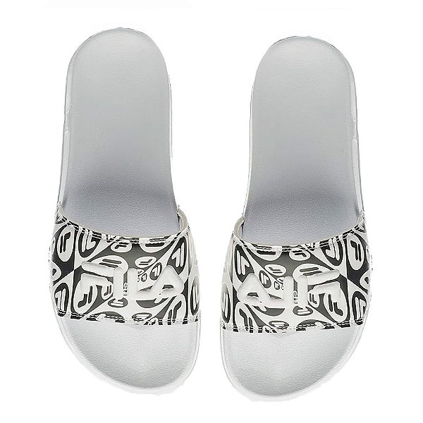 Chinelo Fila Drifter Basic Feminino Branco Preto Branco