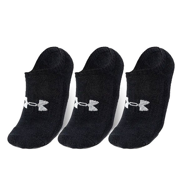 Kit Meia Under Armour Soquete Core Cotton 3 Pares Preto