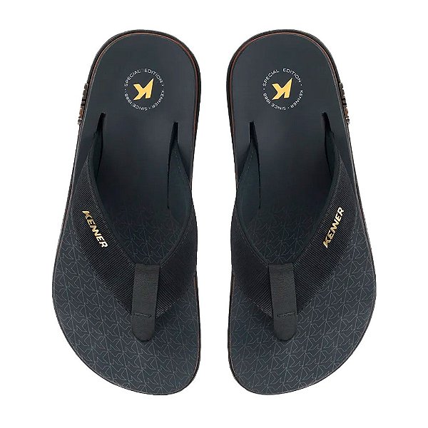 Chinelo Kenner Kivah Edição Especial Unissex Preto Marrom