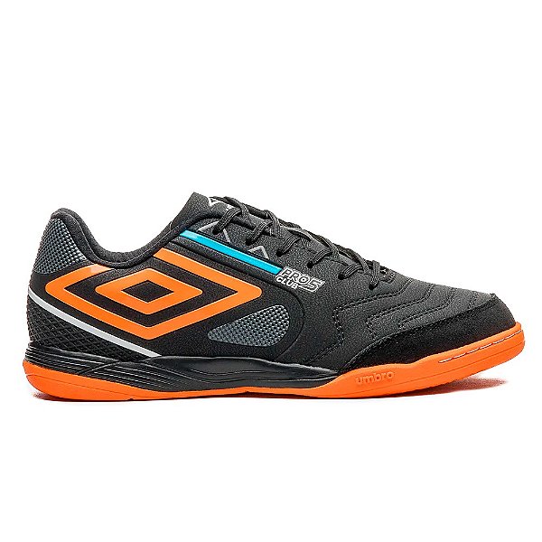 Chuteira Umbro Futsal Indoor Pro 5 Bump Masculina Preto Laranja