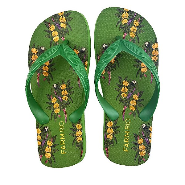 Chinelo Farm Feminino Rastreio Verde Floresta