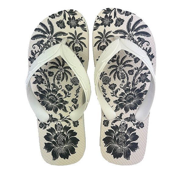 Chinelo Farm Feminino Rastreio Branco Guanacaste