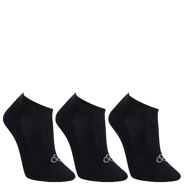 Kit Meia Olympikus C/3 Pares Invisível Masculino Preto 39-44