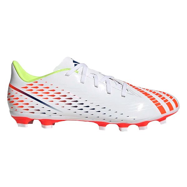 Chuteira Adidas Campo Predator Edge 4 Masculina Branco Azul Laranja