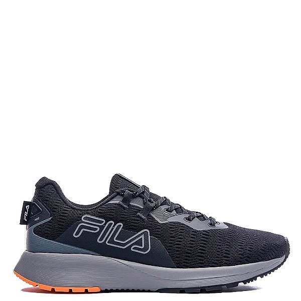 Tênis Fila Ride Masculino Preto Cinza Laranja