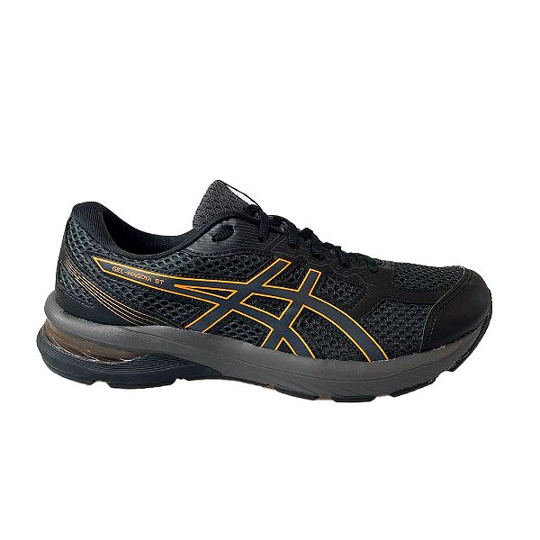 Tênis Asics Gel-Nagoya ST Masculino Preto Grafite Laranja