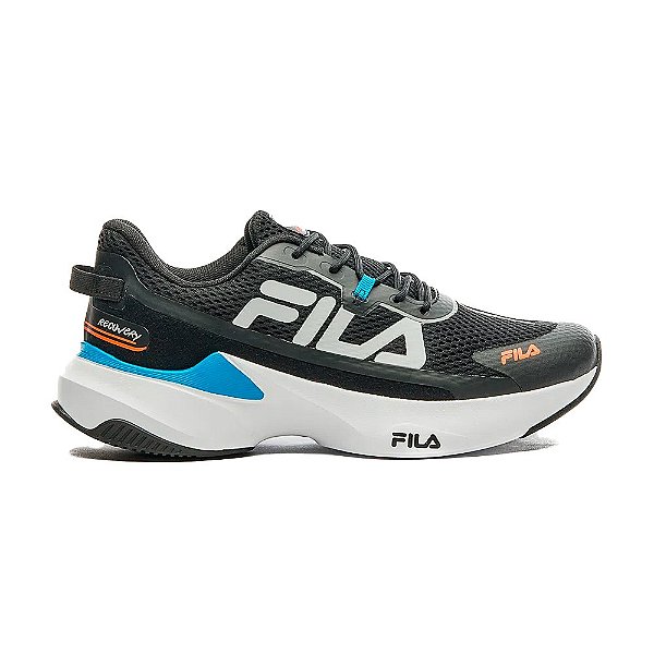 Tênis Fila Recovery Masculino Preto Azul Laranja