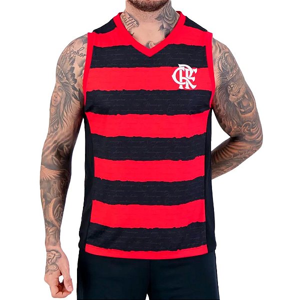 Regata Braziline Flamengo Hino Masculina Preto Vermelho