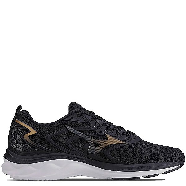 Tênis Mizuno Space 4 Masculino Preto Dourado Branco