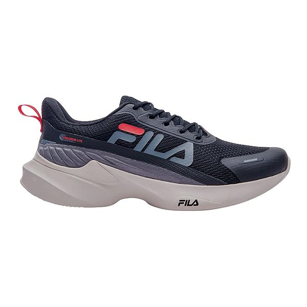 Tênis Fila Progress Lite Masculino Preto Cinza Vermelho